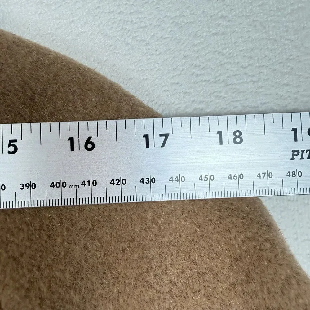 Larry Levine 100% Camel Hair Coat 14P Petite Tan Natural Overcoat Italy Fabric